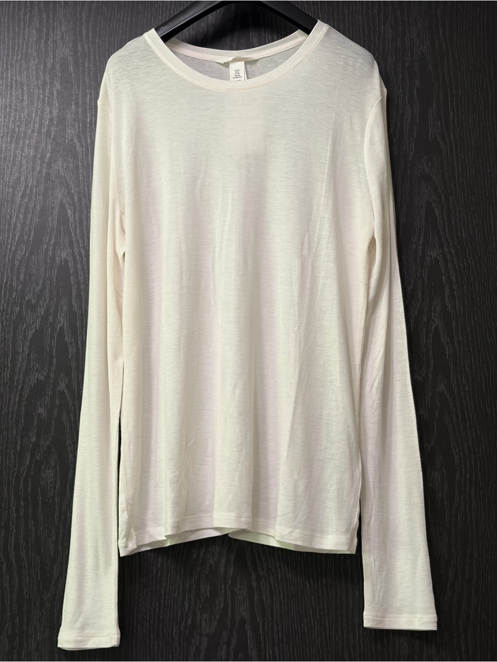 H&M Lightweight Long-Sleeve Crew Neck Top - Cream